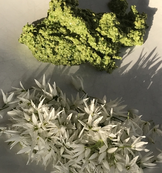 Pesto and flowers